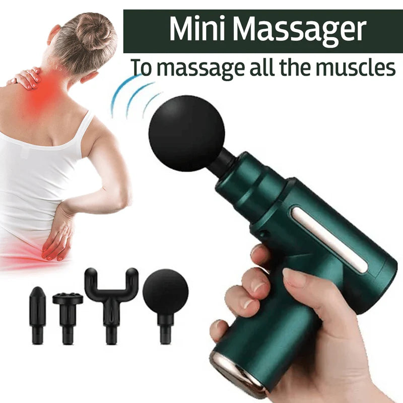 Cordless vibration full Body & Face Massage Machine For Pain Relief, 4 Specialized Heads & 6 adjustable speed vibrators ( facial gun)
