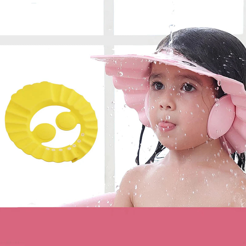 azvione-Adjustable Baby Shower Cap! Soft & Safe Bathing Hat for Eye and Ear Protection